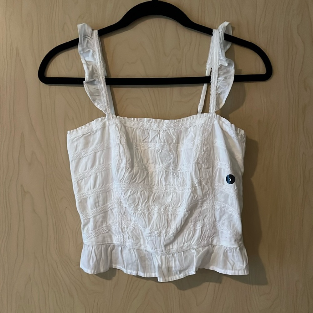 White Abercrombie white tank top, size small